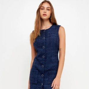Endless Rose Sleeveless Tweed mini dress